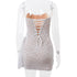 Elegant Lace Strapless See-Through Mini Dress for Women Summer Street Party